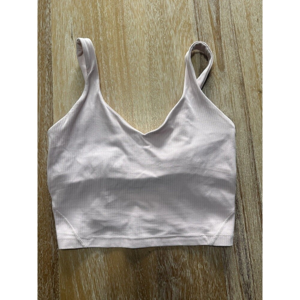 Lululemon Align Ribbed Tank Top Size 6 Flush Pink Light Support A/B Cup EUC